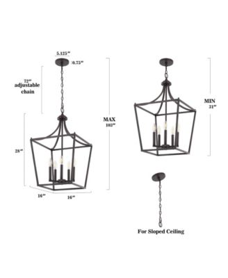 Camden 5-Light Iron Classic Midcentury Pendant Lantern