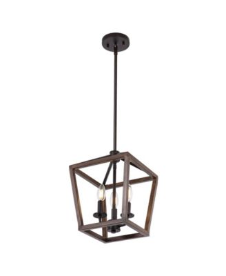 Oria 3-Light Iron Farmhouse Industrial Lantern LED Pendant