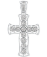 Men's Diamond Cross Openwork Pendant (5 ct. t.w.) in 10k White Gold - White Gold