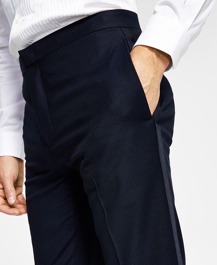 Alfani Men's Slim-Fit Navy Tuxedo Pants, Created for Macy's - Macy's