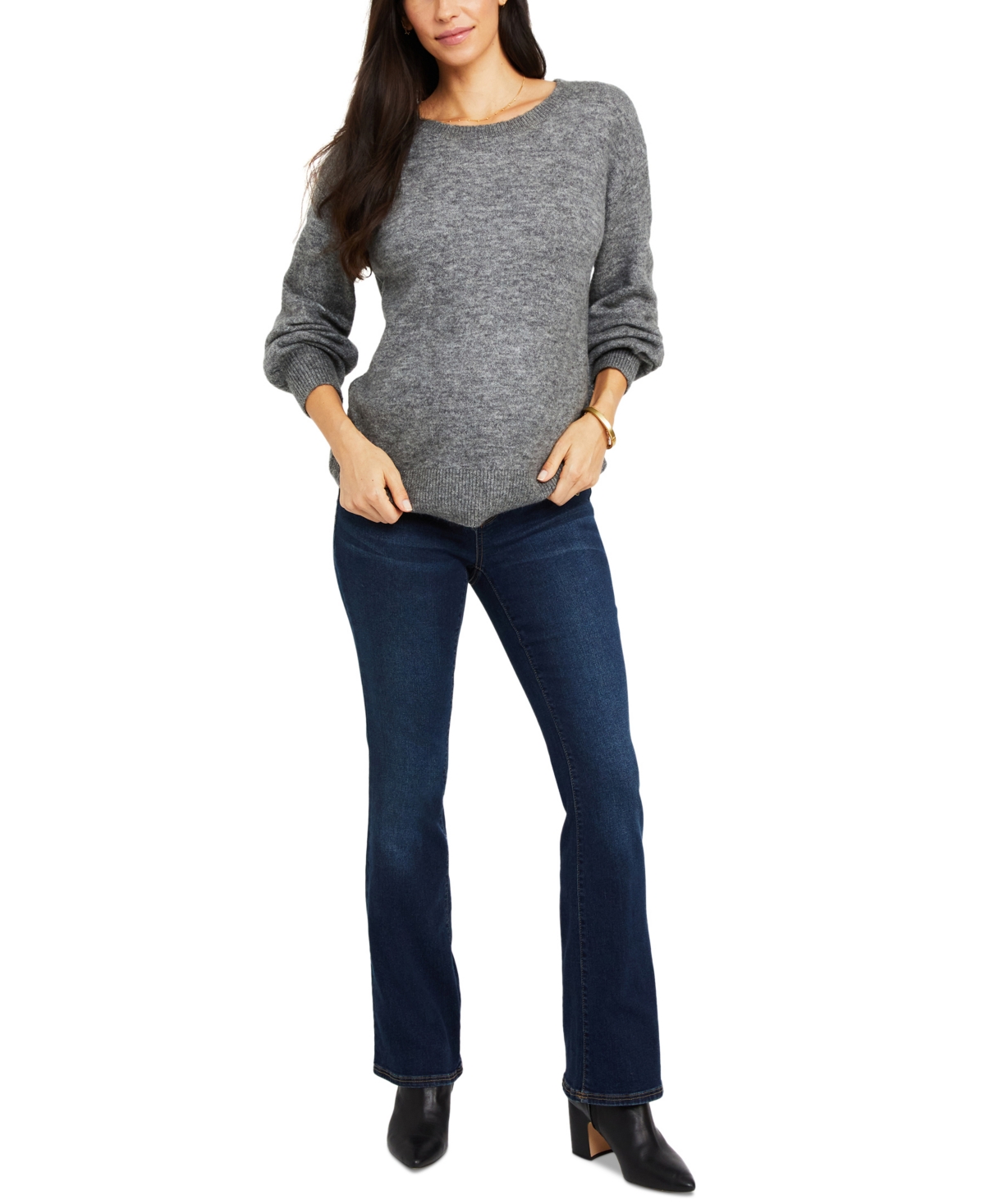 Motherhood Maternity Hidden Shadows Secret Fit Belly Bootcut Maternity Jeans In Blue