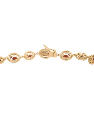 Amethyst (5 ct. t.w.) & Diamond (1/10 ct. t.w.) Halo Link Bracelet in 14k Rose Gold-Plated Sterling Silver (Also in Citrine & Rhodolite Garnet)