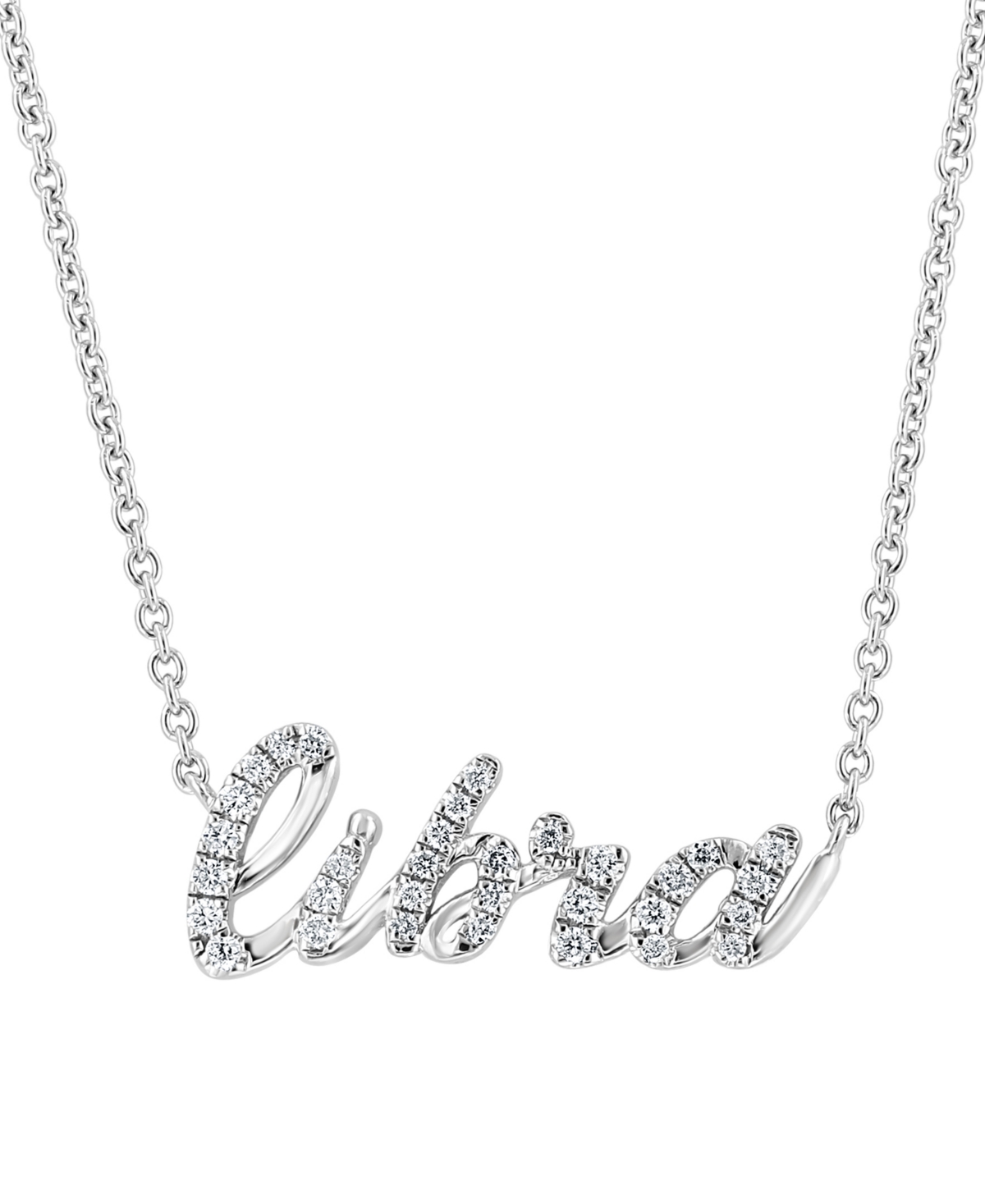 Effy Diamond Zodiac Libra 18" Pendant Necklace (1/10 ct. t.w.) in Sterling Silver - Sterling Silver