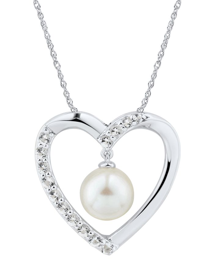 Freshwater Pearl and Heart Locket Necklace
