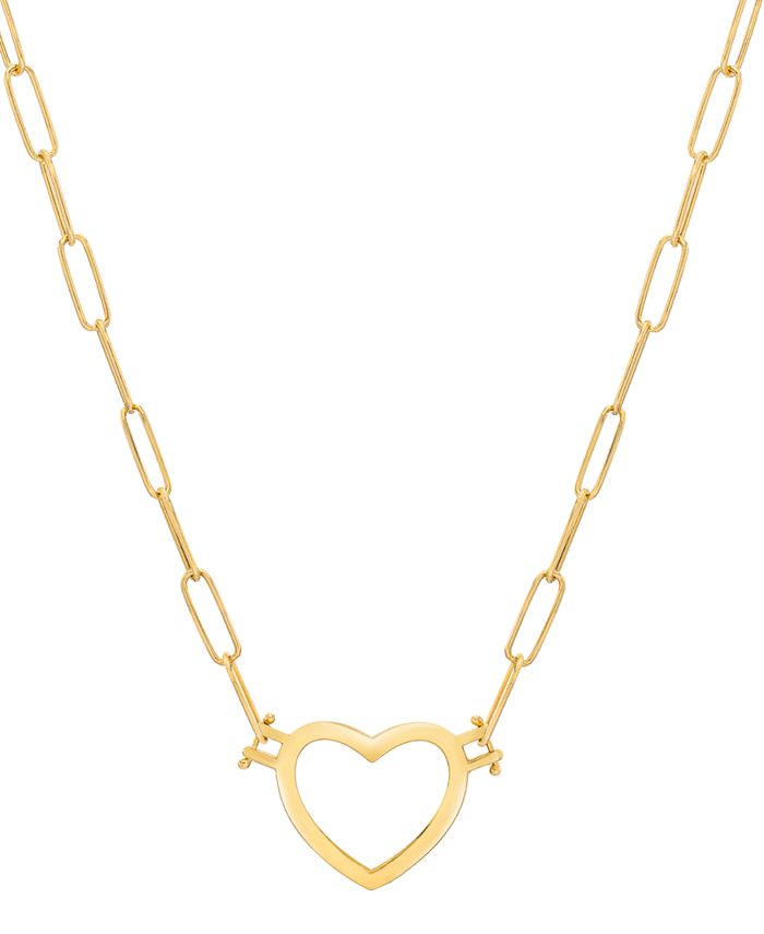 Macy's heart sale necklace gold