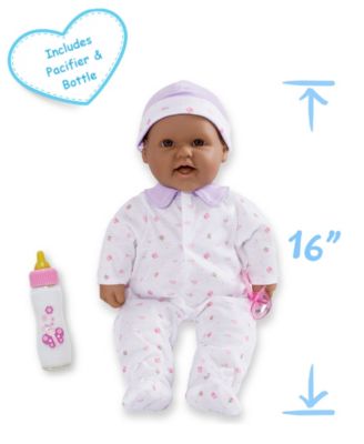 La Baby Hispanic 16" Soft Body Baby Doll Purple Outfit