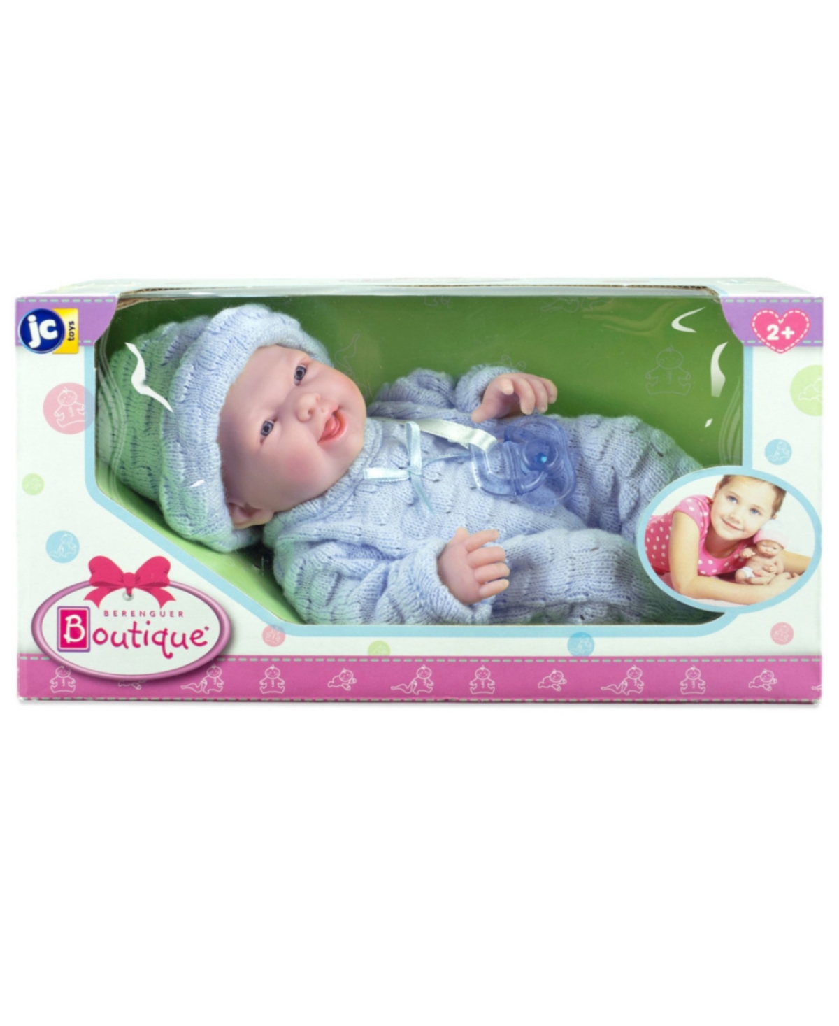 JC TOYS MINI LA NEWBORN 9.5" REAL BOY BABY DOLL BLUE OUTFIT 