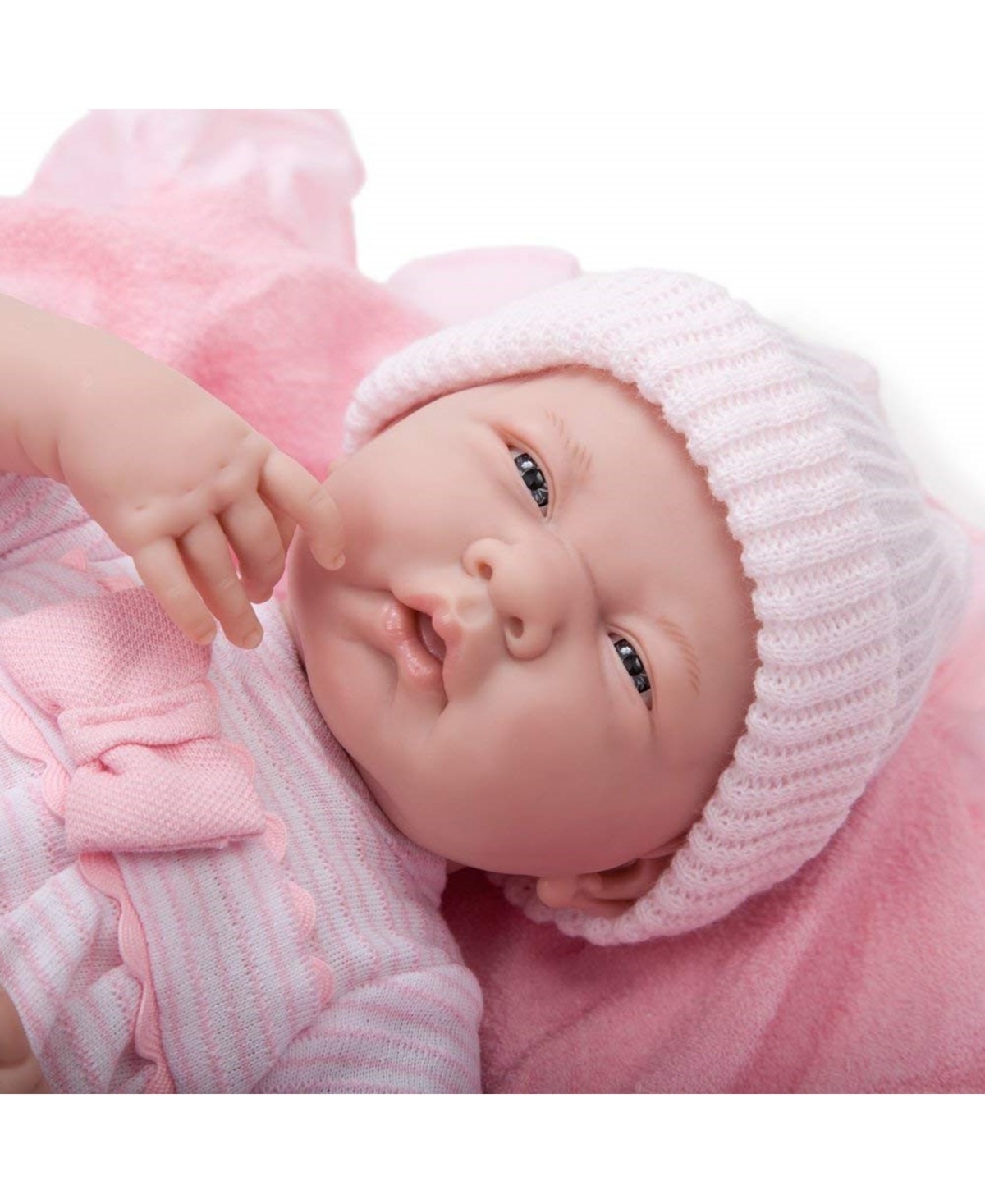 JC TOYS LA NEWBORN NURSERY 15.5" SOFT BODY BABY DOLL PINK OUTFIT 