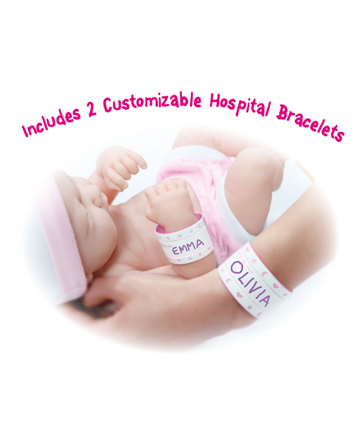 JC TOYS LA NEWBORN NURSERY 14" BABY DOLL 8 PCS PINK GIFT SET 