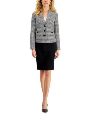 womens gray skirt suit