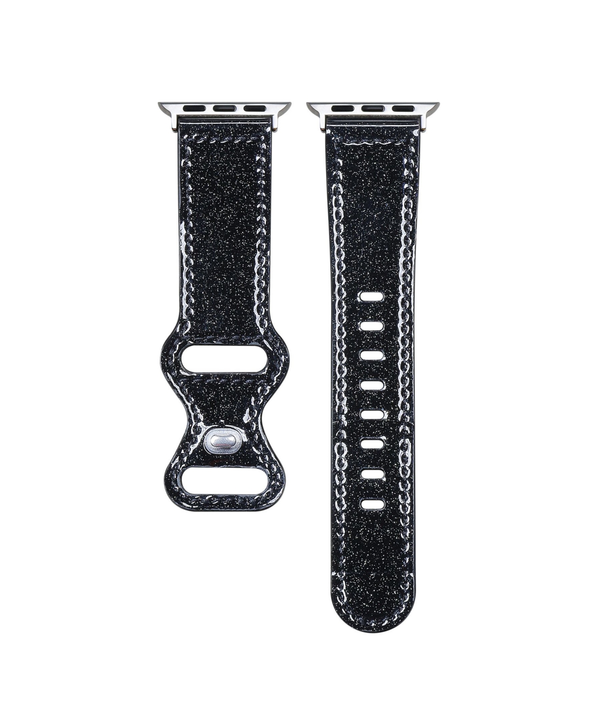 Callie Black Glitter Genuine Leather Band for Apple Watch, 42mm-44mm - Black Glitter