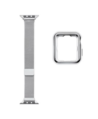 Infinity 2-Piece Skinny Silver-tone Stainless Steel Alloy Loop Band and ...