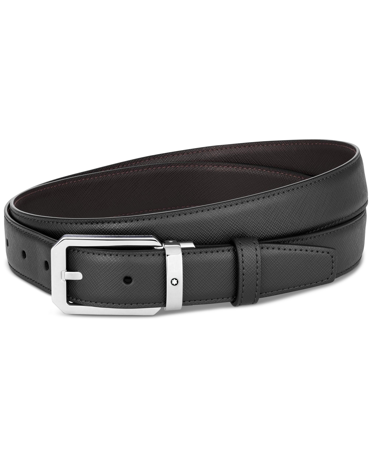 Shop Montblanc Leather Trapeze Pin Buckle Belt In Black,brown