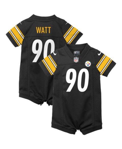 Комбинезон Nike T.J. Watt Black Pittsburgh Steelers Game Romper Jersey для девочек-малышей