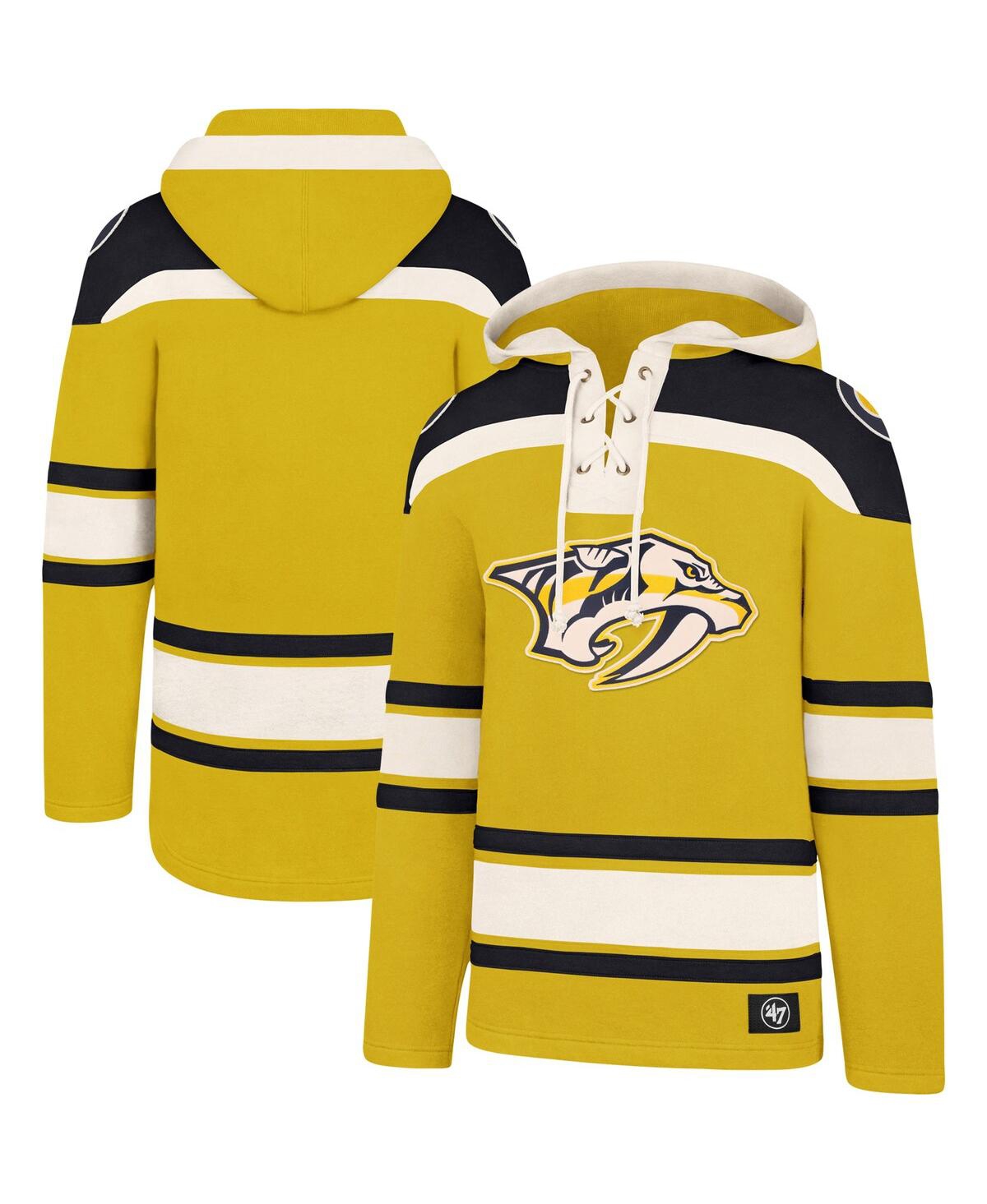 Men's Gold, Navy Nashville Predators Superior Lacer Pullover Hoodie - Gold-Tone, Navy