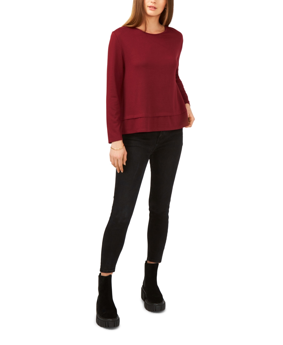 1.state Women's Long Sleeve Tie Back Cozy Knit Top