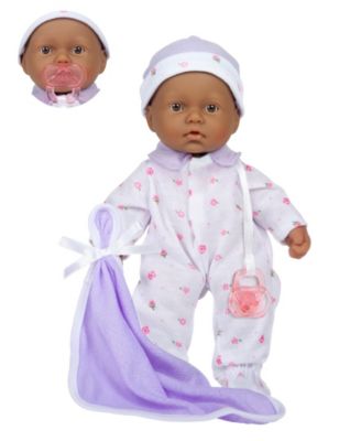 La Baby Hispanic 11" Soft Body Baby Doll Purple Outfit