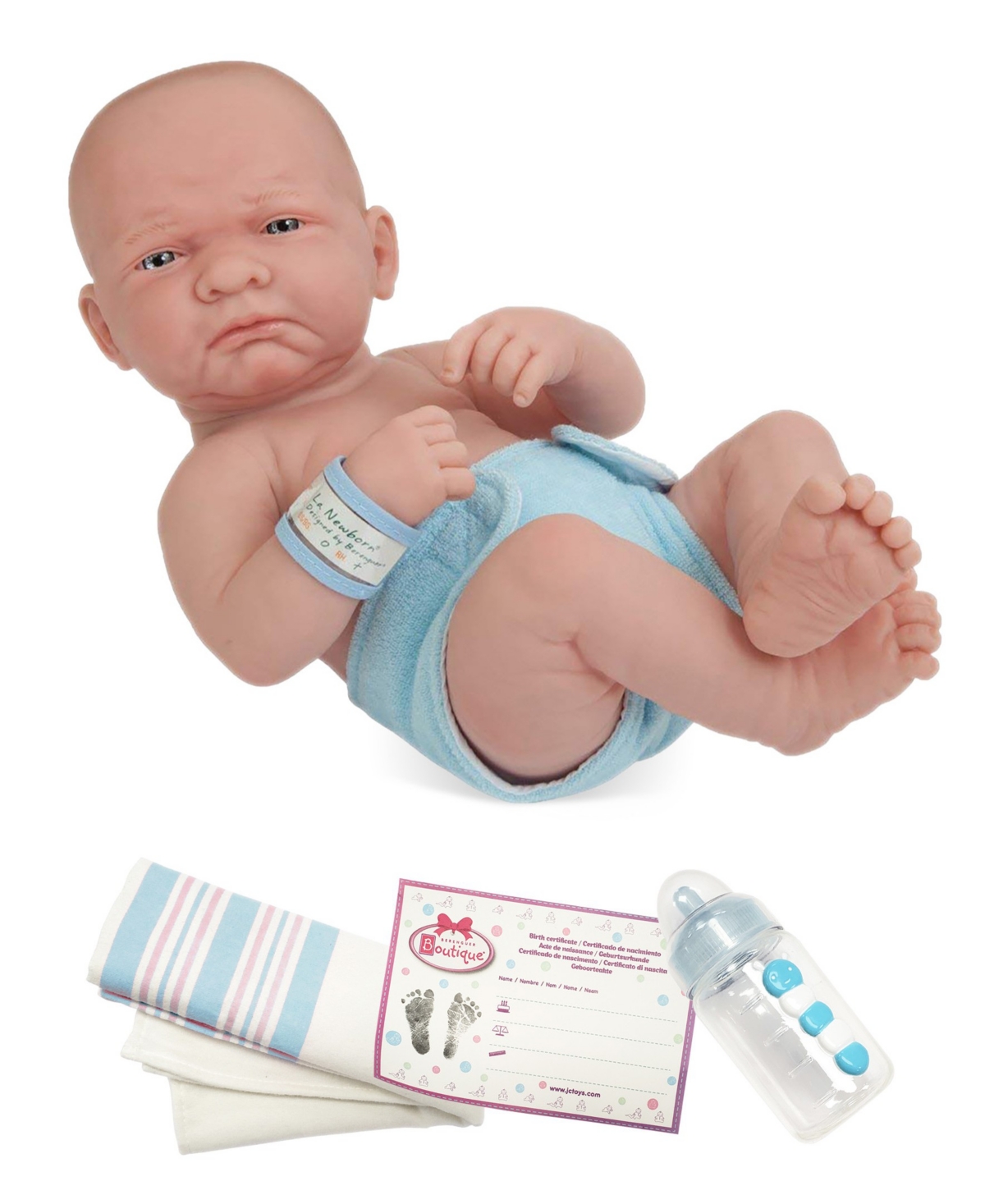 Jc Toys La Newborn First Day 14" Real Boy Baby Doll In First Day Boy - Blue