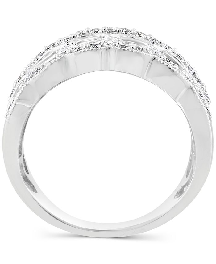 EFFY Collection - Diamond Scalloped-Edge Cluster Ring (1-1/6 ct. t.w.) in 14k White Gold
