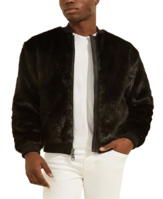 guess faux fur jacket mens