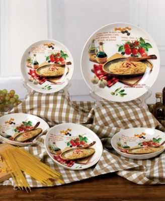 Porcelain Pasta Mamma Mia Design, Set of 5