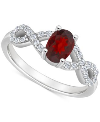 Macy's - Amethyst (3/4 ct. t.w.) & White Topaz (1/4 ct. t.w.) Twist Ring in Sterling Silver (Also in Citrine, Rhodolite Garnet, Peridot, & Blue Topaz)