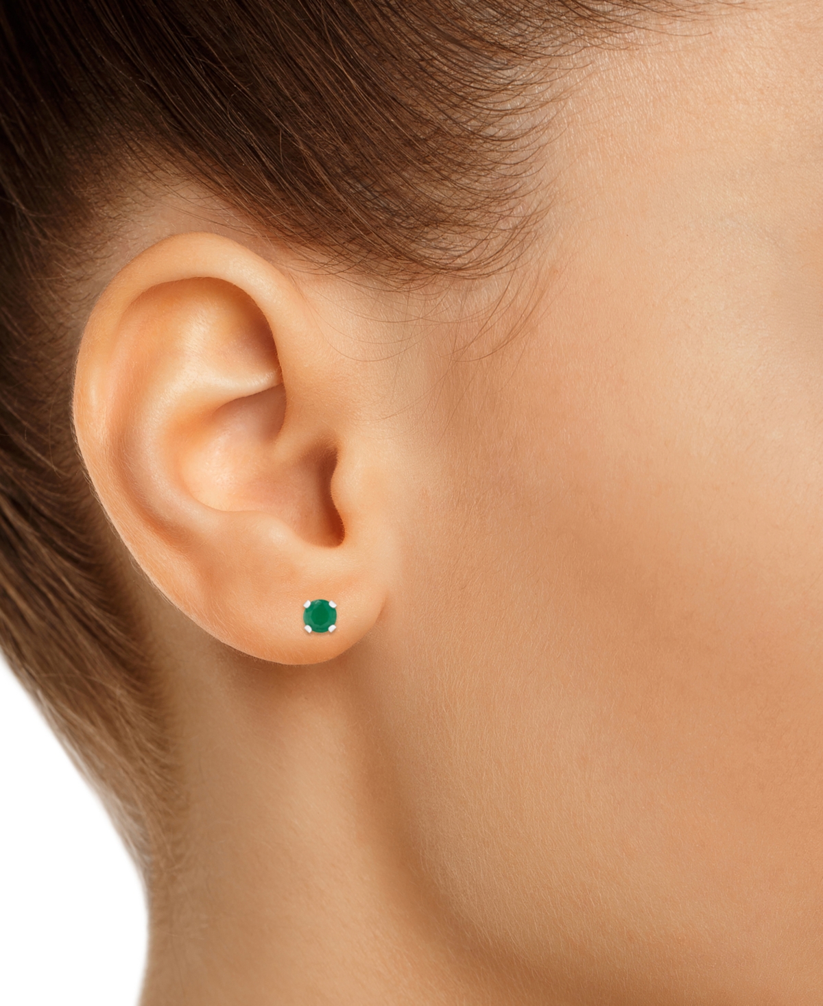 Aquamarine (1/5 ct. t.w.) Solitaire Stud Earrings in 14k Gold (Also in Sapphire,& Ruby) - Emerald/White Gold