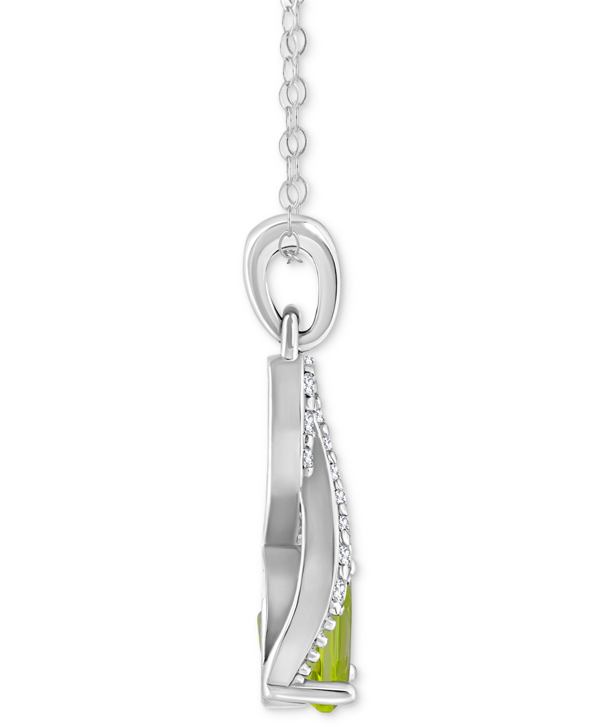 Rhodolite Garnet (1 ct. t.w.) & White Topaz (1/7 ct. t.w.) Looped Pendant Necklace in Sterling Silver (Also in Citrine, Amethyst, Blue Topaz, & Pe