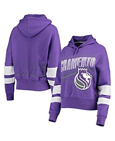 Women's Purple Sacramento Kings Throwback Stripe Pullover Hoodie