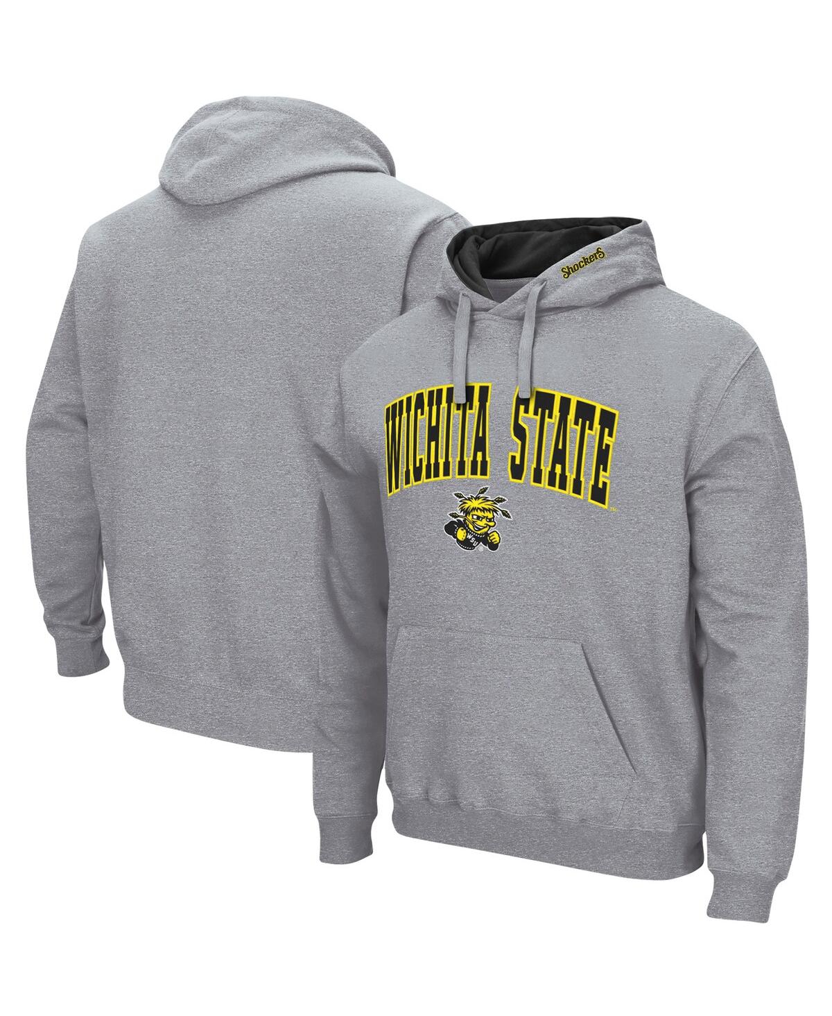 Colosseum Heathered Gray Kennesaw State Owls Arch And Logo Pullover Hoodie In Heathered Gray