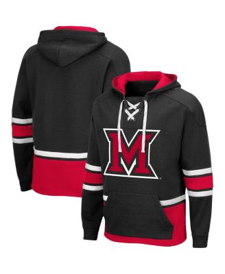 Men's Black Miami University Redhawks Lace Up 3.0 Pullover Hoodie - Macy's