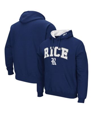 Men's Navy Rice Owls Arch and Logo Pullover Hoodie