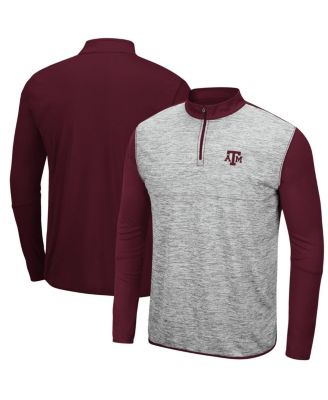 Men's Heathered Gray, Maroon Texas A M Aggies Prospect Quarter-Zip Jacket