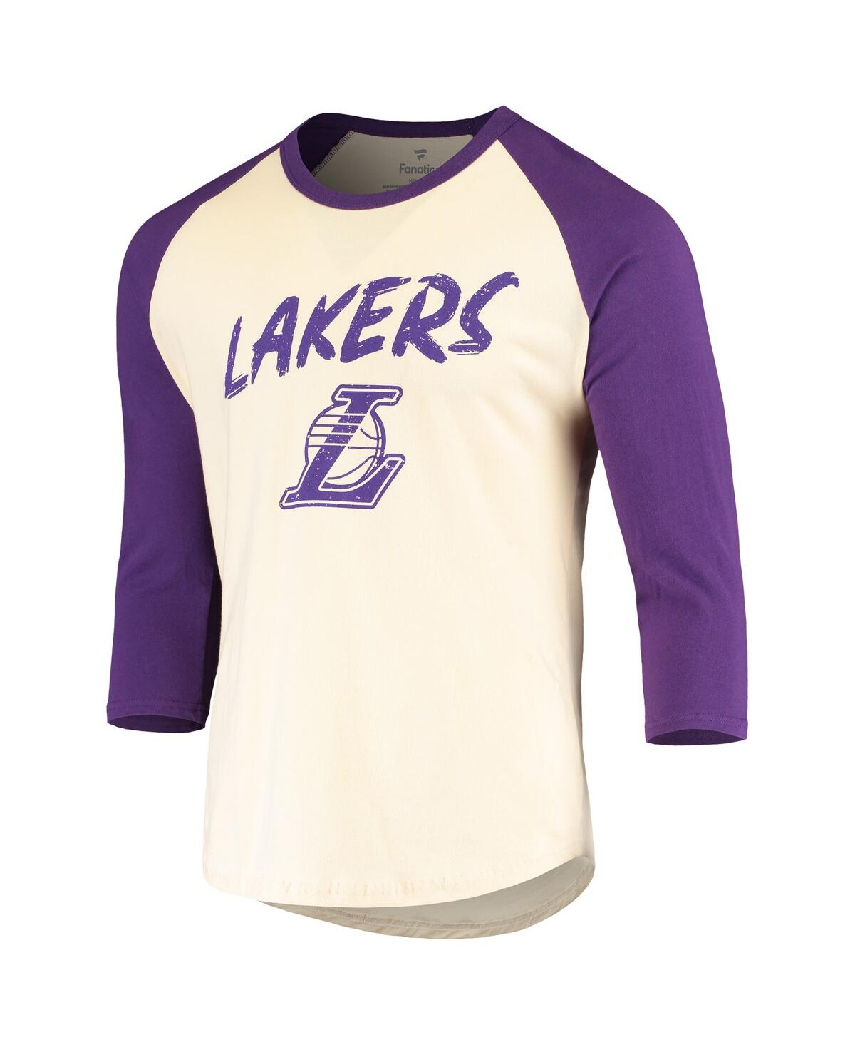 Men's Anthony Davis Purple Los Angeles Lakers Raglan 3/4 Sleeve T-shirt - Purple