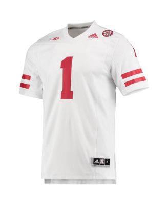 Men's 1 White Nebraska Huskers Team Premier Football Jersey