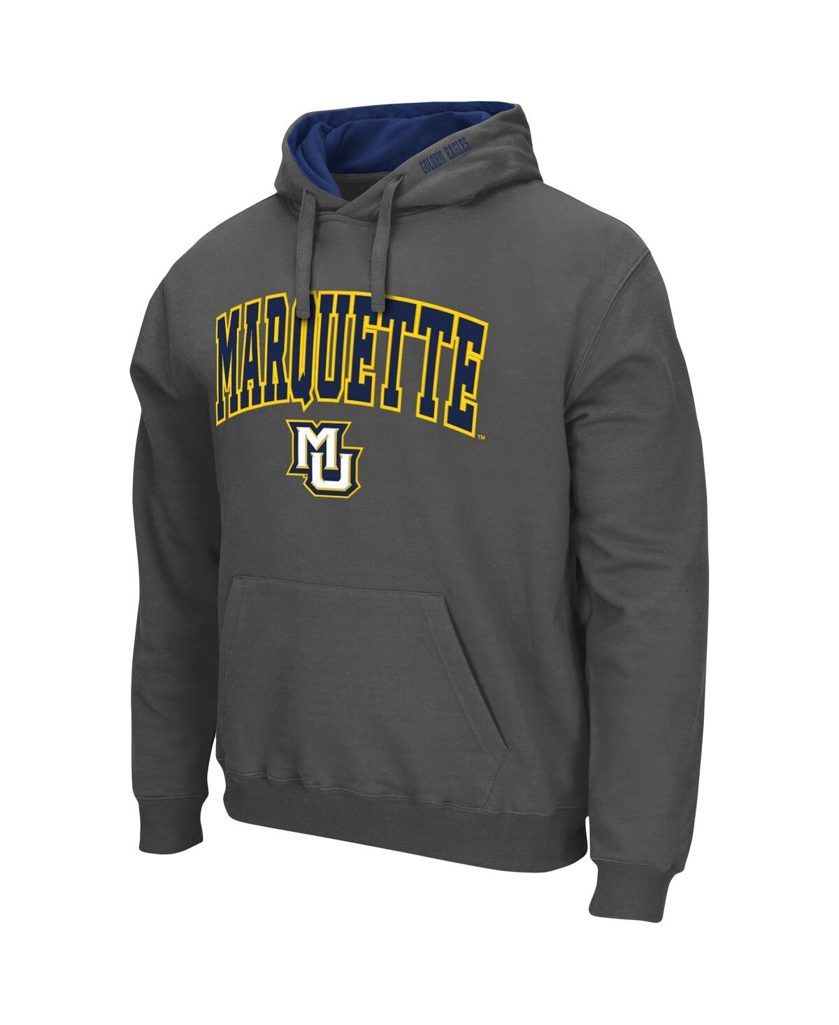 Colosseum Charcoal Marquette Golden Eagles Arch And Logo Pullover Hoodie In Charcoal
