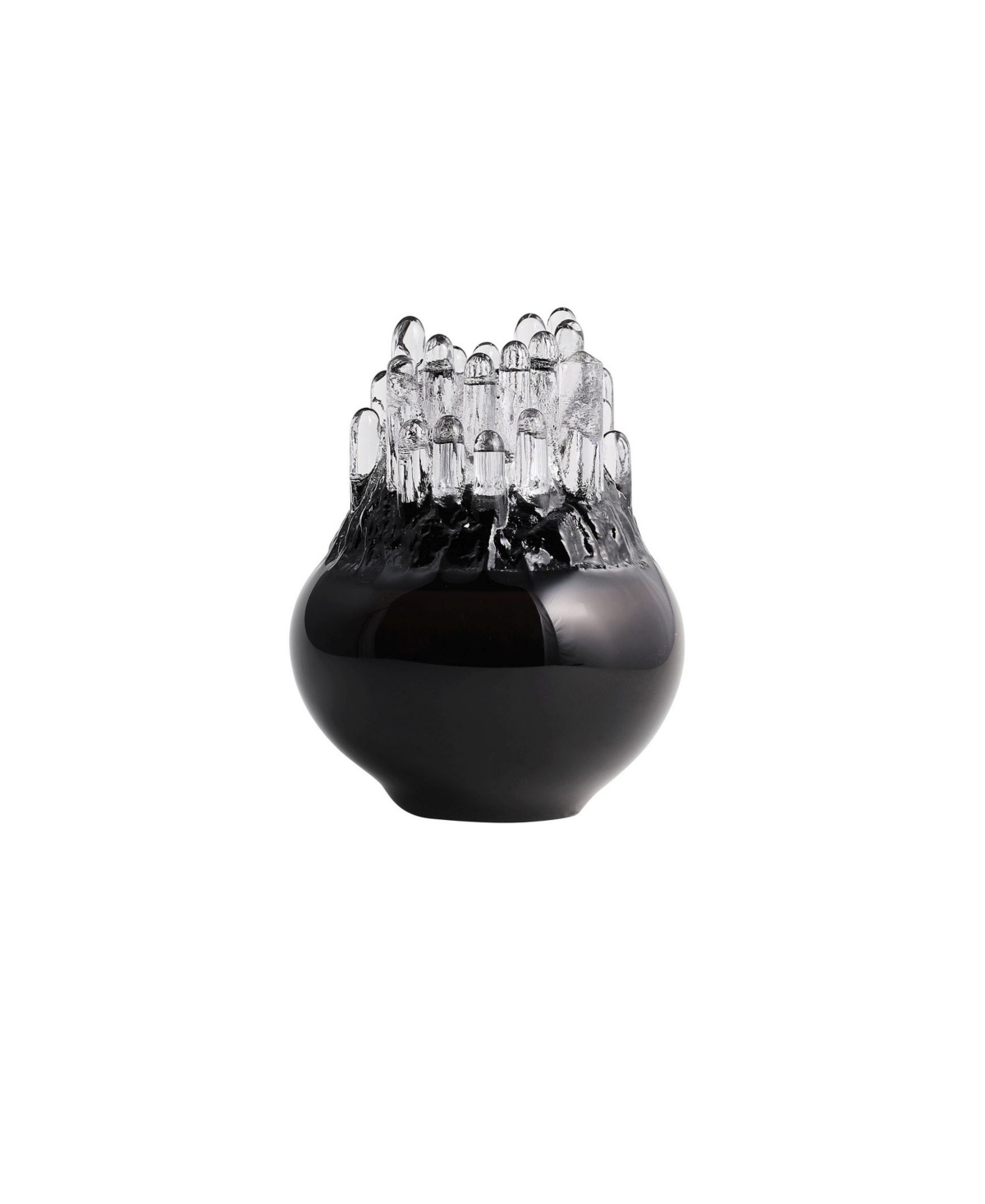 Kosta Boda Polar Candleholder, Large In Black
