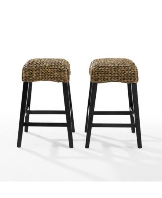 Edgewater 2-Piece Seagrass Backless Counter Height Bar Stool Set
