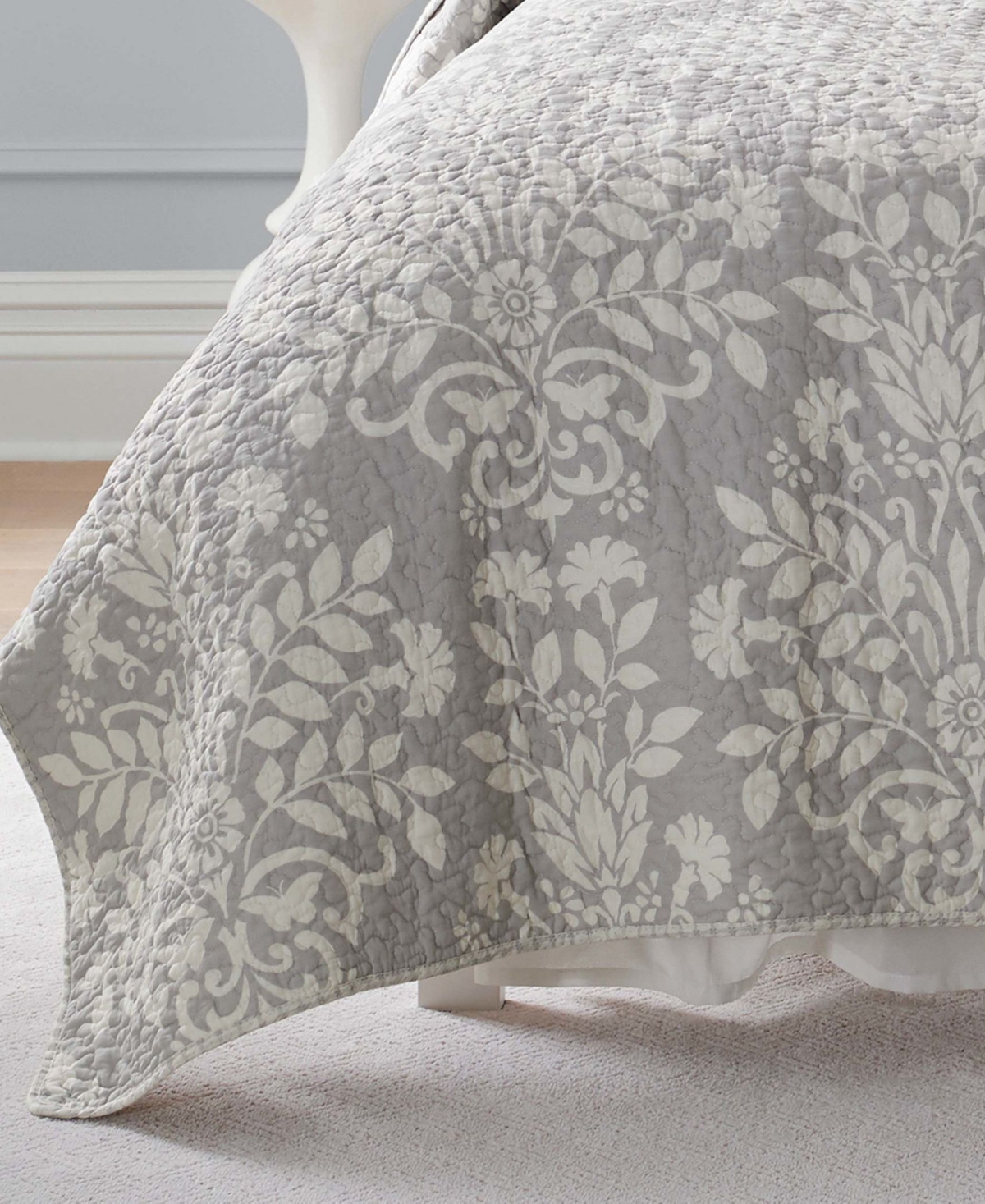 Closeout! Laura Ashley Rowland Cotton Reversible 3 Piece Quilt Set, Full/Queen