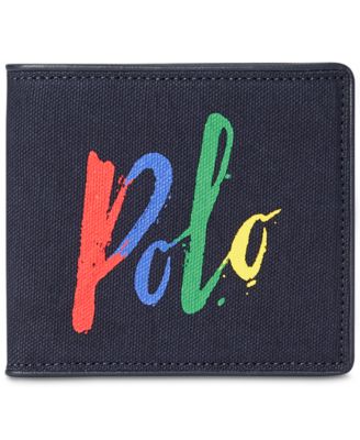 Polo Ralph Lauren Men's Logo Leather-Trim Canvas Wallet & Reviews 