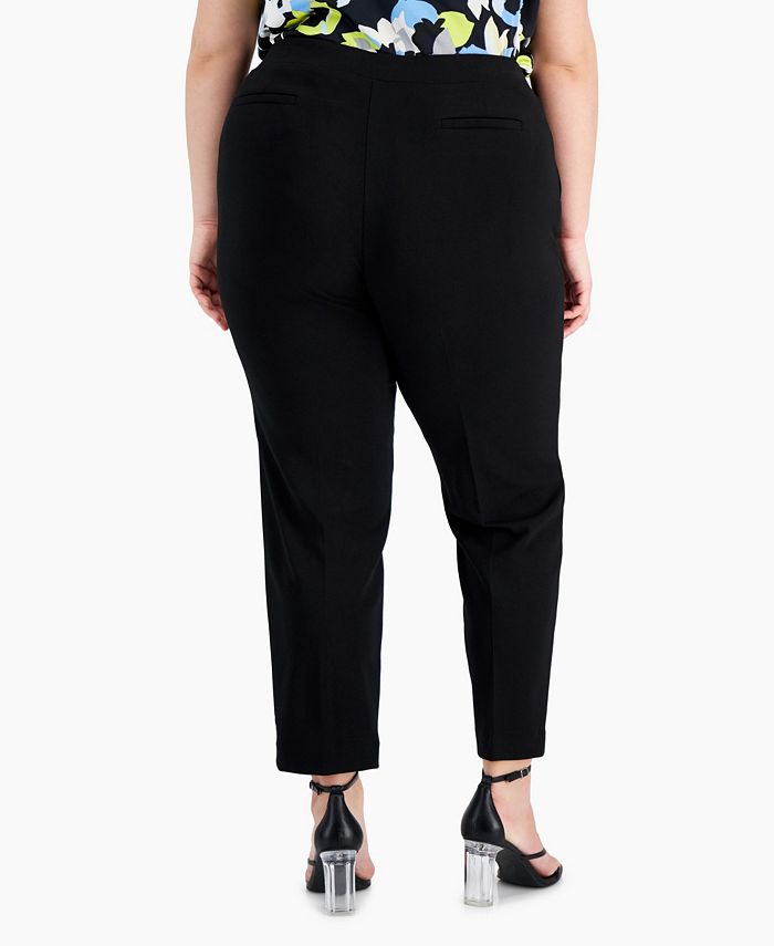 Bar III Plus Size ButtonTrim SlimLeg Ankle Pants, Created for Macy's
