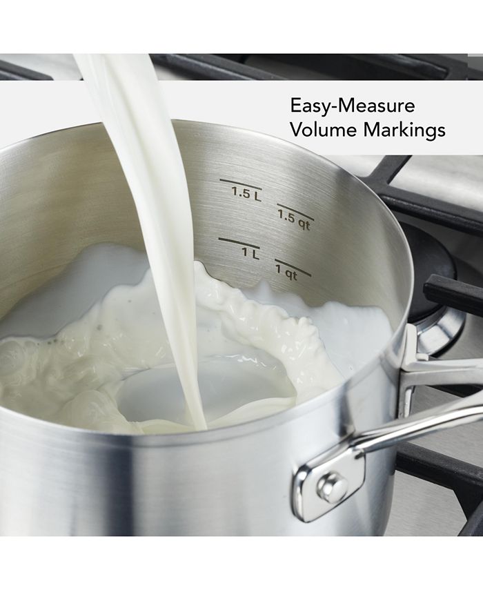 KitchenAid Stainless Steel 2 Quart Induction Sauce Pan with Measuring Marks and Lid Macy's