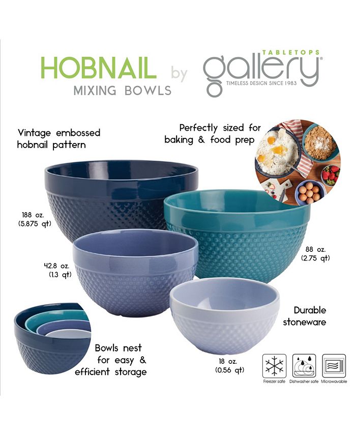 Tabletops Unlimited Tabletops Gallery Hobnail Mixing Bowls, Set of 4