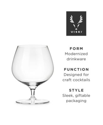 Crystal Wingback Cognac Glasses, Set of 2, 17 Oz