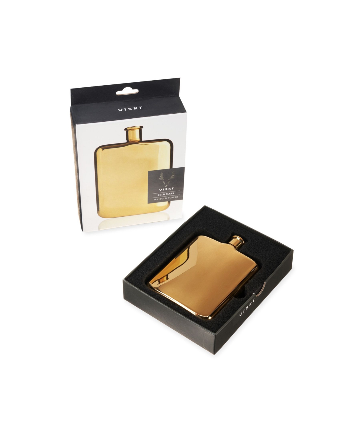 Viski Belmont 14k Gold-Plated Drinking Flask,