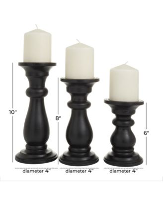 Wood French Country Candle Holder, Set of 3