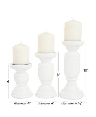 Mango Wood French Country Candle Holder, Set of 3