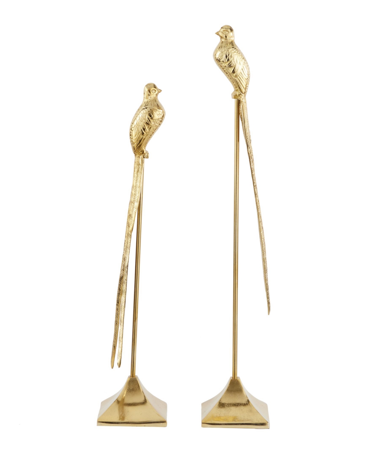 Rosemary Lane Eclectic Bird Sculpture, Set Of 2 In Gold-tone