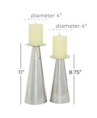 Stainless Steel Glam Candle Holder, Set of 2