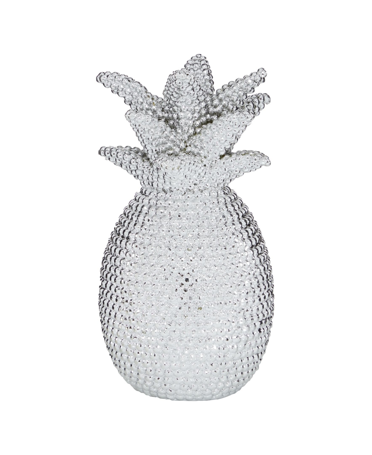 Rosemary Lane Glam Pineapple Sculpture, 12" X 6" In Silver-tone